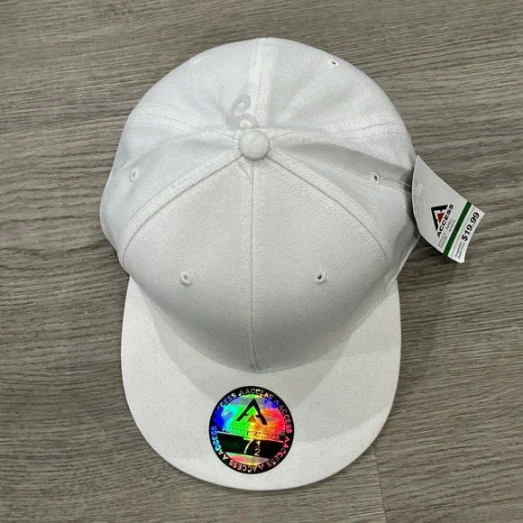 Access Plain White Fitted Hat | NWT | 7 1/2 - Picture 3 of 10